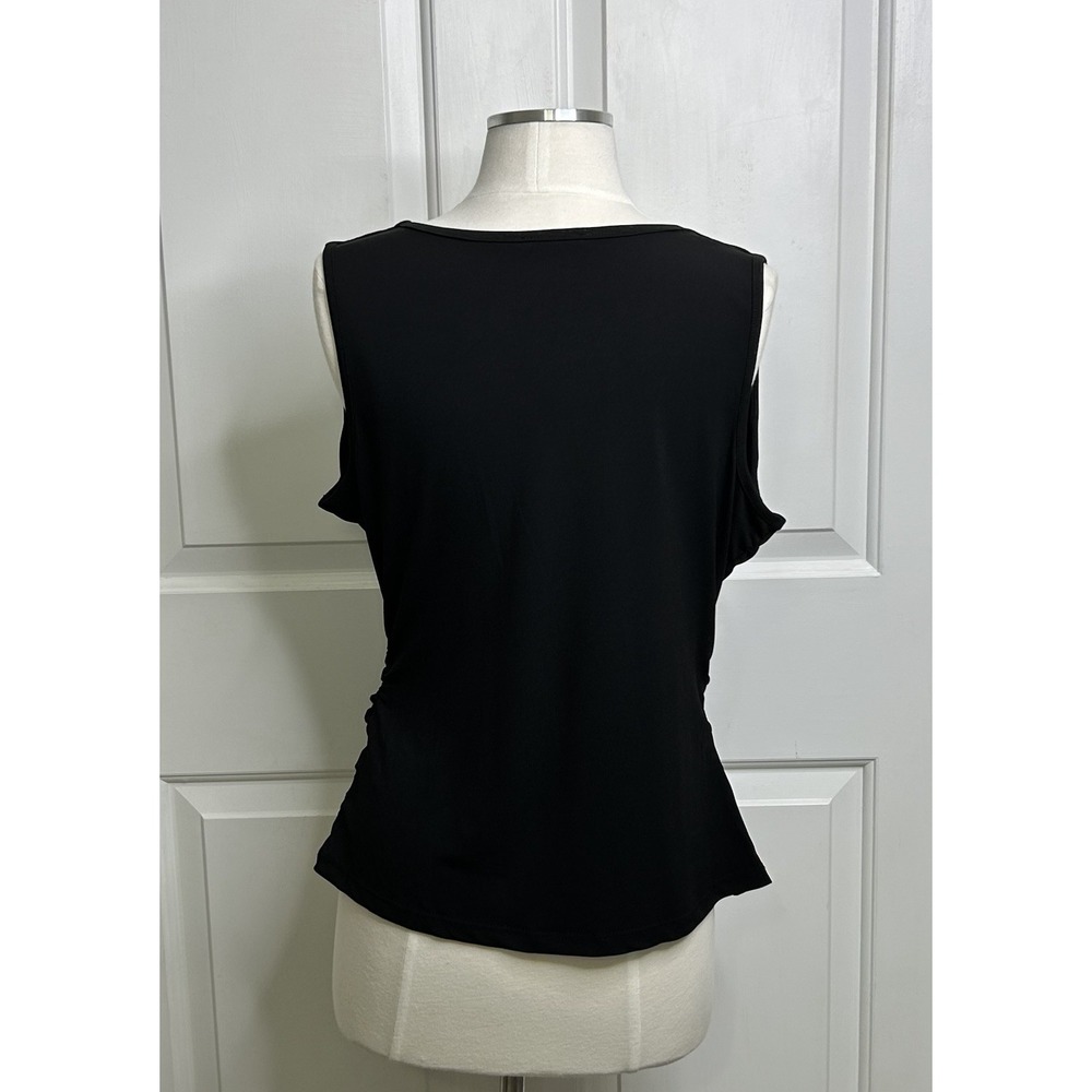 Venus Sleeveless Blouse Women's Large V-Neck Black Y2K Style - Picture 3 of 10